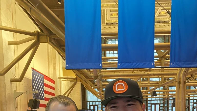 On the floor of the New York Stock Exchange.